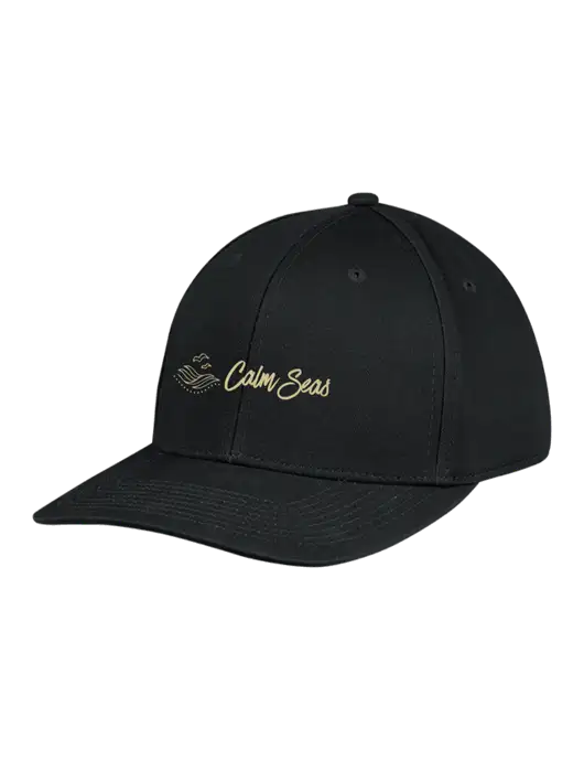 Premium Modern Structured Twill Black Snapback Cap w/Calm Seas Psychotherapy Logo