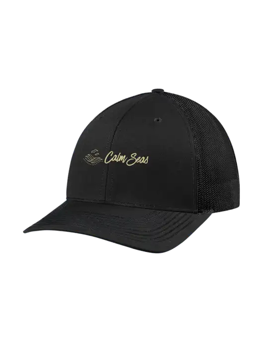 Richardson Adjustable Snapback Original 112 Trucker Cap Black w/Black Mesh w/Calm Seas Psychotherapy Logo