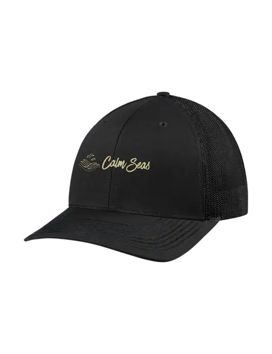 Richardson Adjustable Snapback Original 112 Trucker Cap Black w/Black Mesh w/Calm Seas Psychotherapy Logo