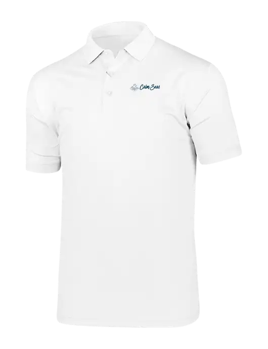 Callaway Vibrant Bright White Ventilated Polo w/Calm Seas Psychotherapy Logo