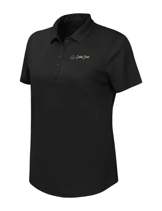 Callaway Womens Birdseye Black Polo w/Calm Seas Psychotherapy Logo