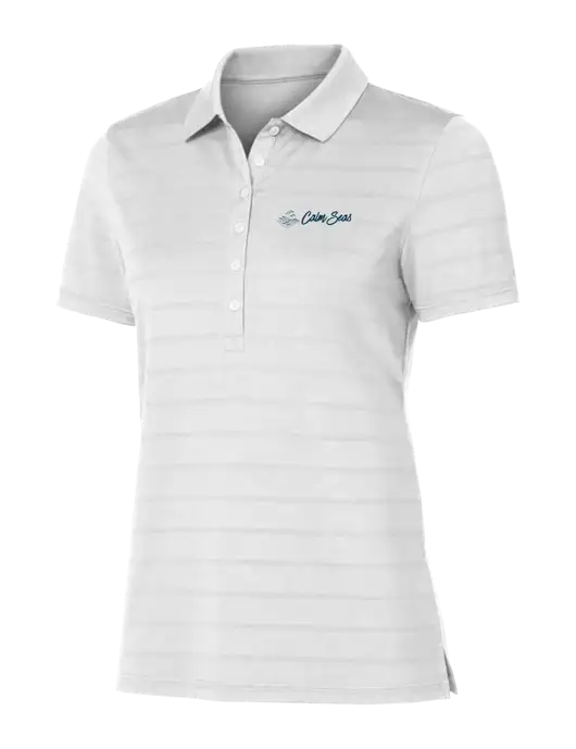 Callaway Womens Bright White Ventilated Polo w/Calm Seas Psychotherapy Logo