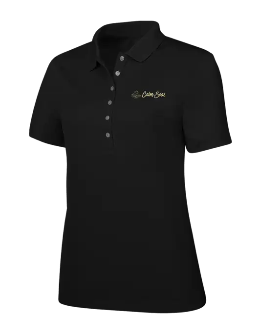 Callaway Womens Ottoman Black Polo w/Calm Seas Psychotherapy Logo