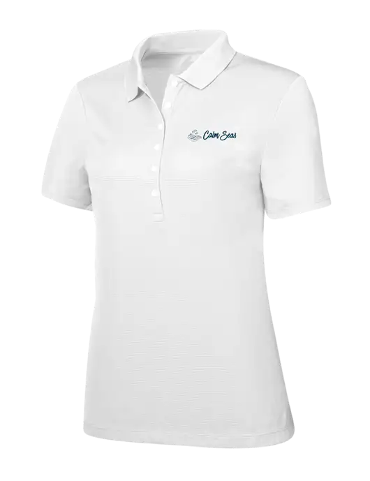 Callaway Womens Ottoman Bright White Polo w/Calm Seas Psychotherapy Logo