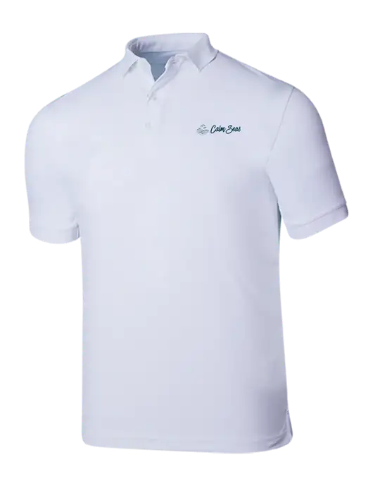 Callaway Ottoman Bright White Polo w/Calm Seas Psychotherapy Logo