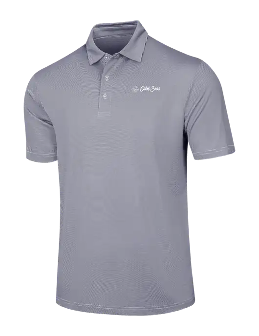 Callaway Navy Fine Line Stripe Polo w/Calm Seas Psychotherapy Logo