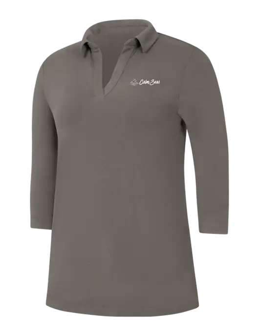 Womens Dark Grey Luxe Knit Tunic w/Calm Seas Psychotherapy Logo