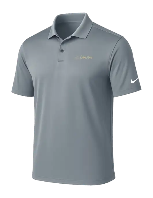NIKE Medium Grey Victory Solid Polo w/Calm Seas Psychotherapy Logo