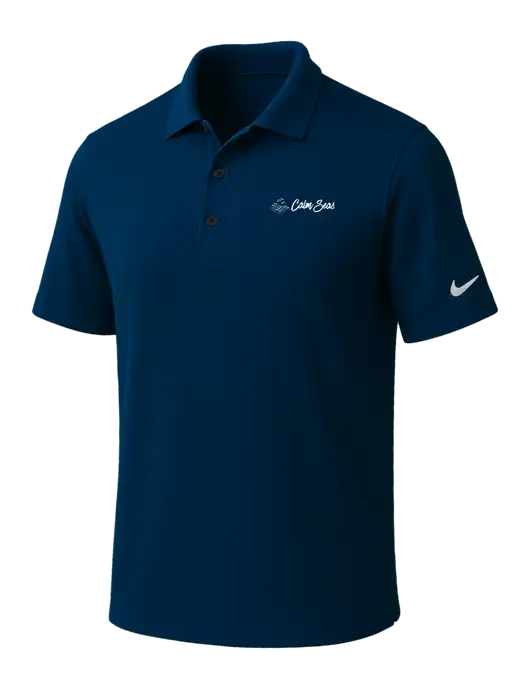 NIKE Navy Dri-Fit Micro Pique Polo w/Calm Seas Psychotherapy Logo