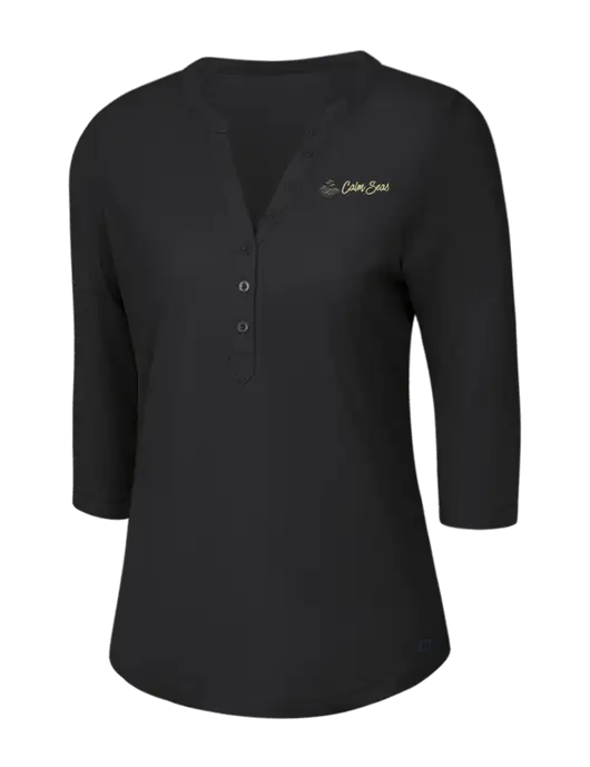 OGIO Blacktop Jewel Henley w/Calm Seas Psychotherapy Logo