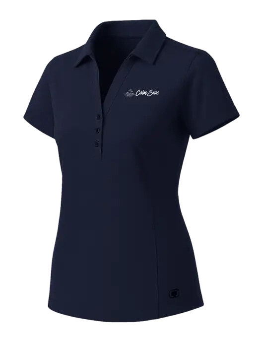 OGIO Womens Navy ONYX Polo w/Calm Seas Psychotherapy Logo