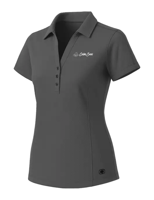 OGIO Womens Medium Grey ONYX Polo w/Calm Seas Psychotherapy Logo