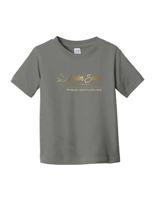 Rabbit Skins Charcoal Toddler Fine Jersey Tee w/Calm Seas Psychotherapy Logo