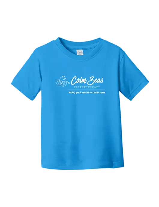Rabbit Skins Cobalt Toddler Fine Jersey Tee w/Calm Seas Psychotherapy Logo