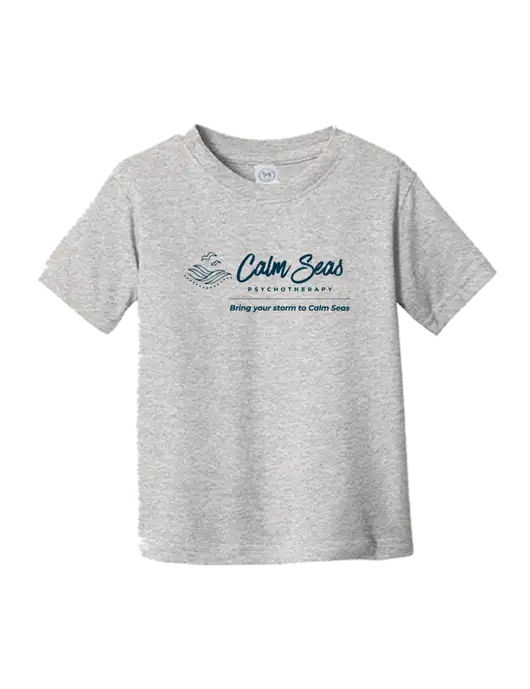 Rabbit Skins Light Grey Heather Toddler Fine Jersey Tee w/Calm Seas Psychotherapy Logo