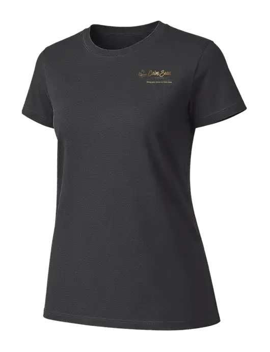 Womens Ring Spun Charcoal 4.5 oz T-Shirt w/Calm Seas Psychotherapy Logo