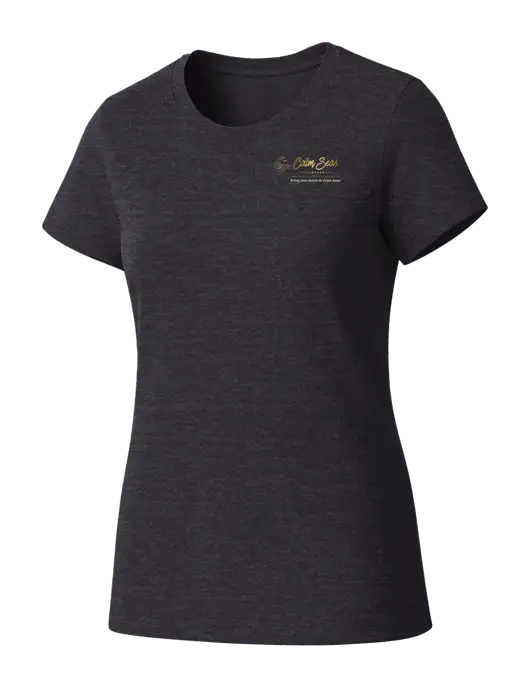 Womens Seriously Soft Heathered Charcoal T-Shirt w/Calm Seas Psychotherapy Logo