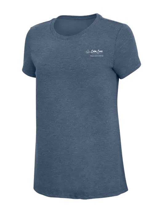 Womens Simply Soft Navy Frost 4.5oz  Poly/Combed Ring Spun Cotton T-Shirt w/Calm Seas Psychotherapy Logo
