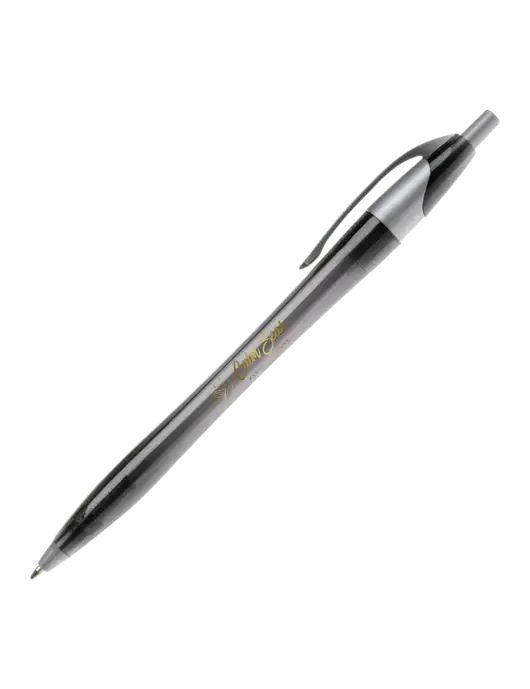 Novella Translucent Black/Silver Jewel Pen - Blue Ink w/Calm Seas Logo