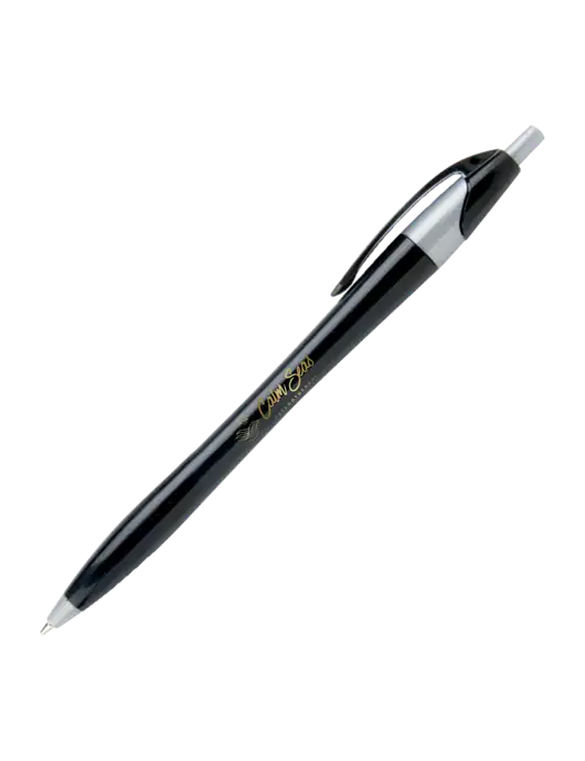 Novella Black/Silver Corporate Pen - Blue Ink w/Calm Seas Logo