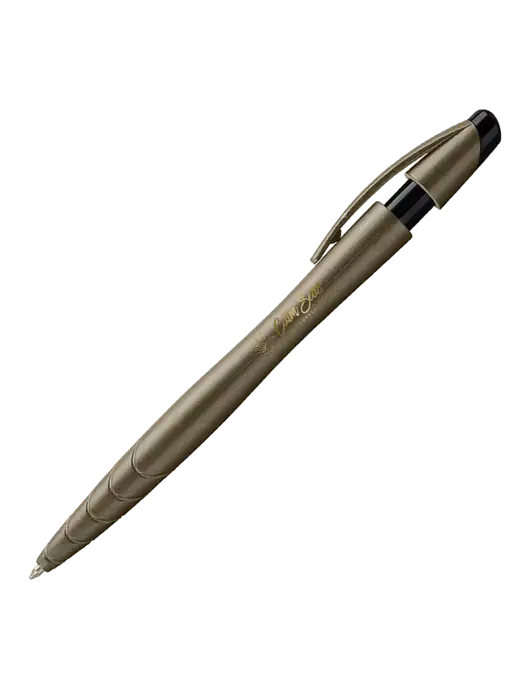 Awali Grey Metallic Pen - Black Ink w/Calm Seas Logo