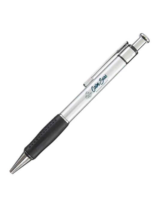 Malta Silver Pen - Black Ink w/Calm Seas Logo