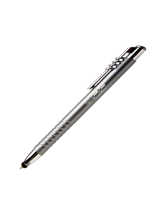 Schirhart Grey Stylus Pen - Blue Ink w/Calm Seas Logo