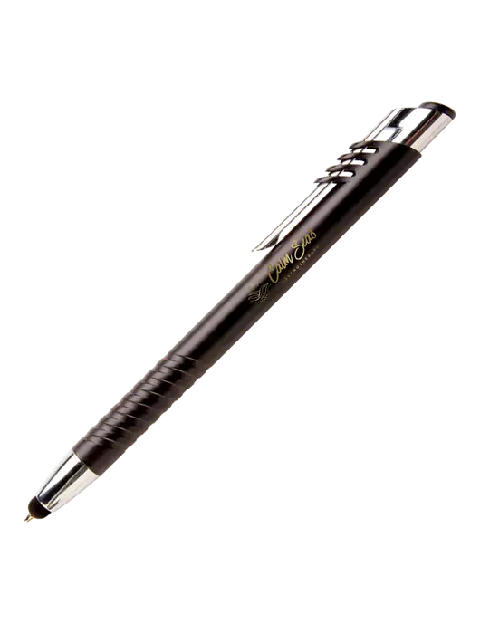 Schirhart Black Stylus Pen - Blue Ink w/Calm Seas Logo
