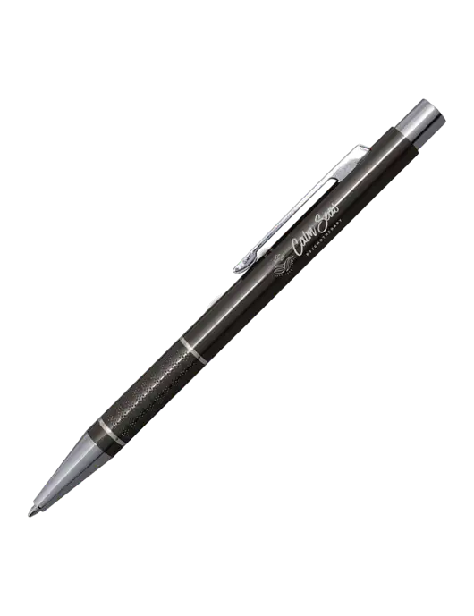 St George Gunmetal Pen - Blue Ink w/Calm Seas Logo