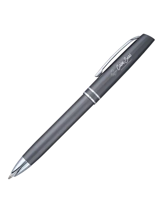 Gunmetal Anguilla Black Ink Pen w/Calm Seas Logo