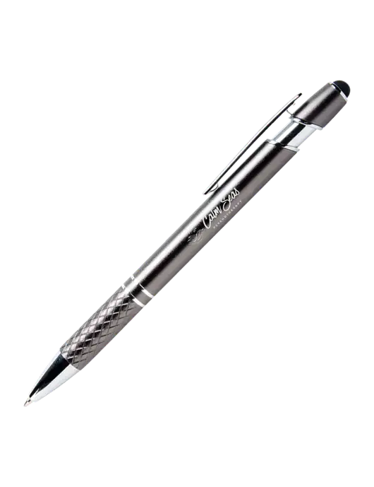 Valencia Gunmetal Stylus Pen - Black Ink w/Calm Seas Logo