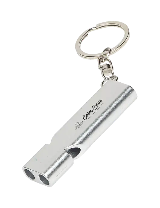 Quick Alert Silver Safety Whistle w/Calm Seas Logo