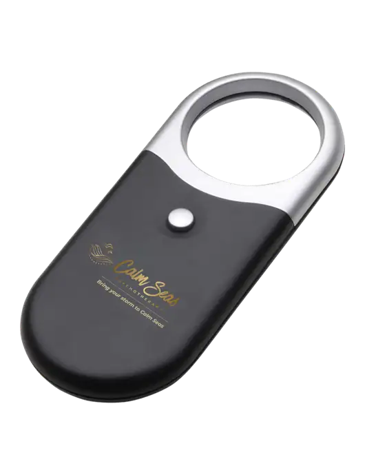 Compact Black Magnifier Light w/Calm Seas Psychotherapy Logo