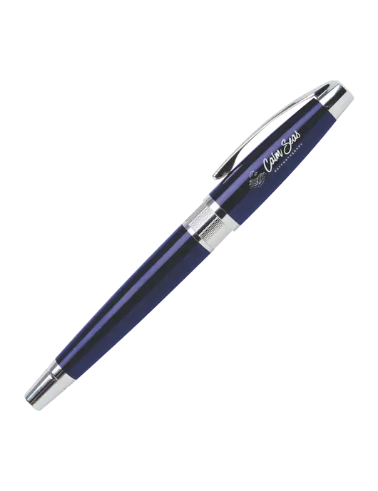 Masscotti Navy Rollerball Pen - Black Ink w/Calm Seas Logo