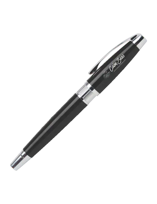 Masscotti Black Rollerball Pen - Black Ink w/Calm Seas Logo