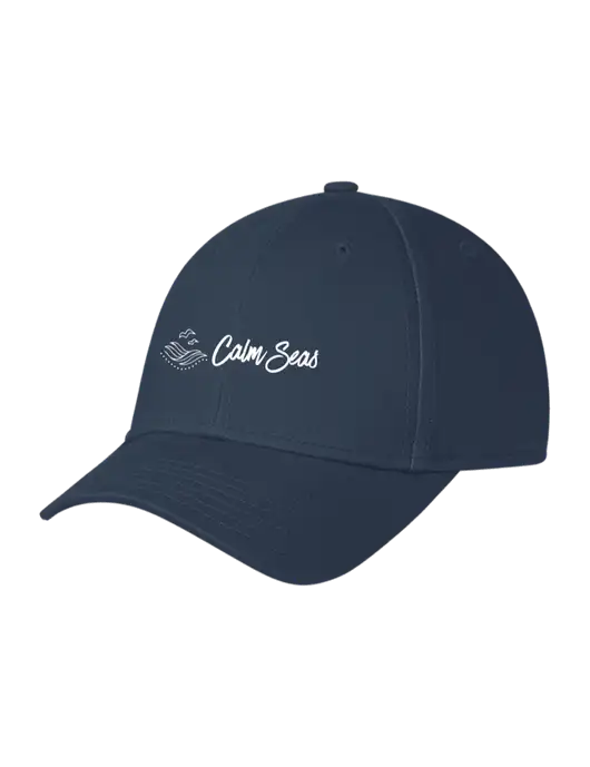 Navy Structured Cap Hook & Loop w/Calm Seas Psychotherapy Logo