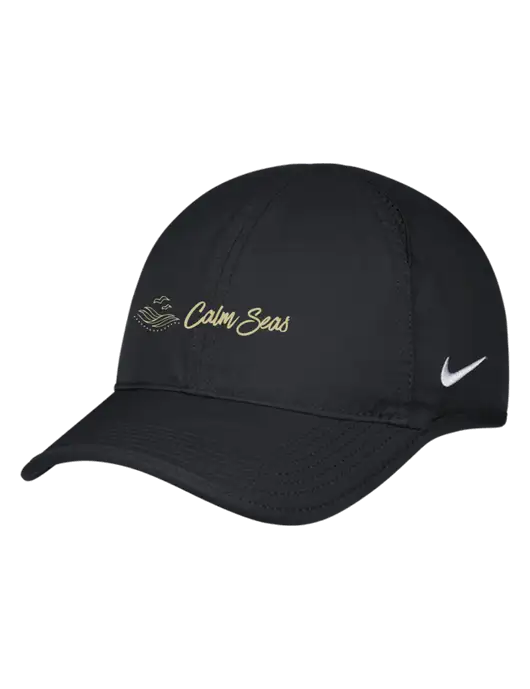 Nike Black Featherlight Cap w/Calm Seas Psychotherapy Logo