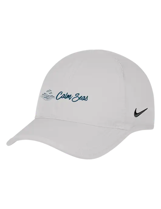 Nike White Featherlight Cap w/Calm Seas Psychotherapy Logo
