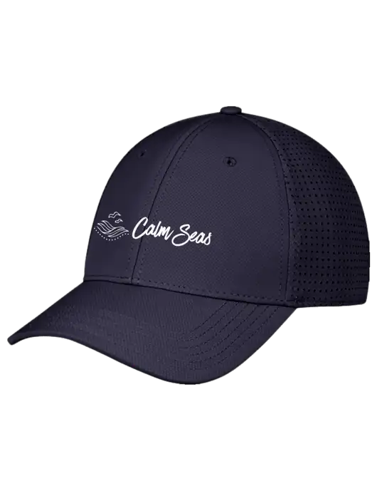Navy Performance Stretchable Cap Hook & Loop w/Calm Seas Psychotherapy Logo