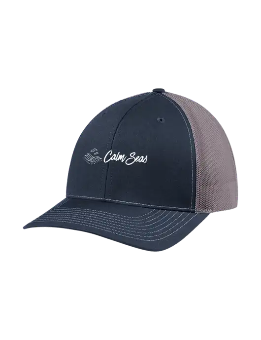 Richardson Adjustable Snapback Original 112 Trucker Cap Navy w/Charcoal Mesh w/Calm Seas Psychotherapy Logo