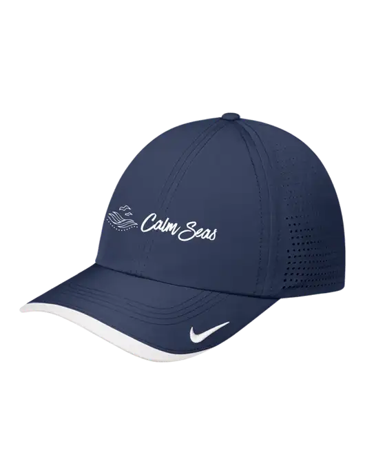 Nike Navy/White Dri-FIT Perforated Performance Cap w/Calm Seas Psychotherapy Logo