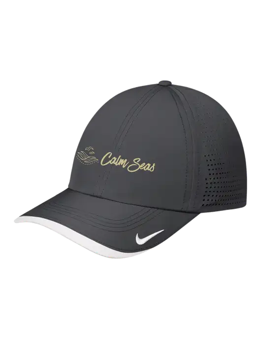 Nike Dark Grey/White Dri-FIT Perforated Performance Cap w/Calm Seas Psychotherapy Logo
