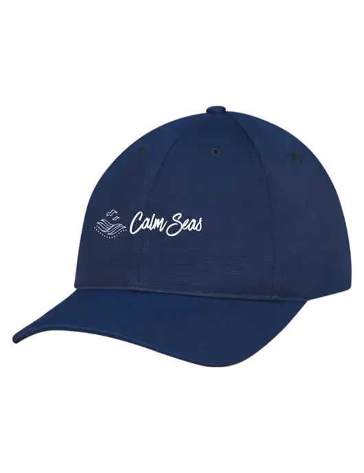 Navy Nylon Twill Performance Cap w/Calm Seas Psychotherapy Logo