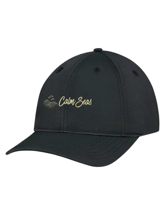 Black Nylon Twill Performance Cap w/Calm Seas Psychotherapy Logo