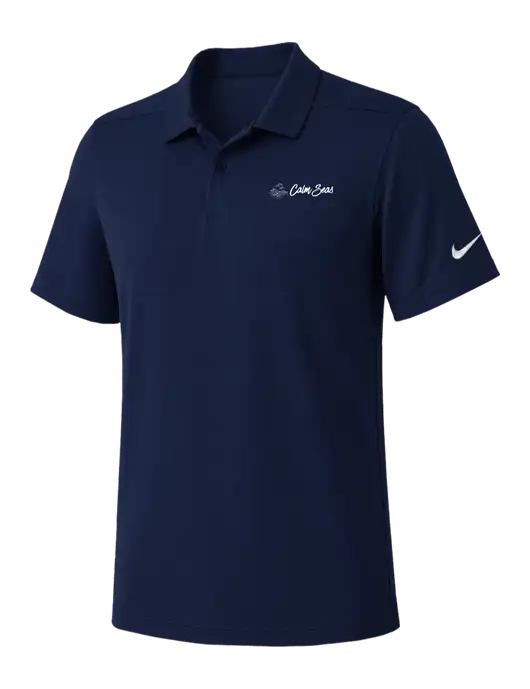Nike Navy Dry Essential Solid Polo w/Calm Seas Psychotherapy Logo