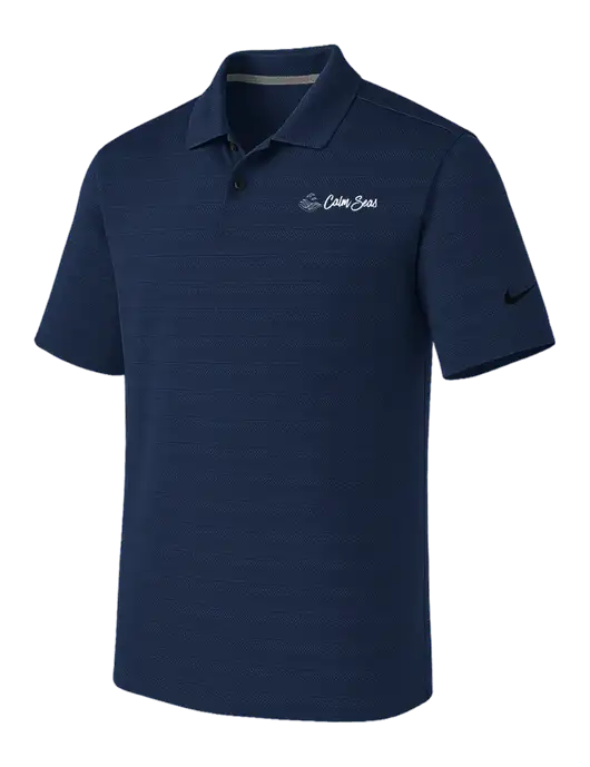 Nike Navy Dri-FIT Vapor Jacquard Polo w/Calm Seas Psychotherapy Logo