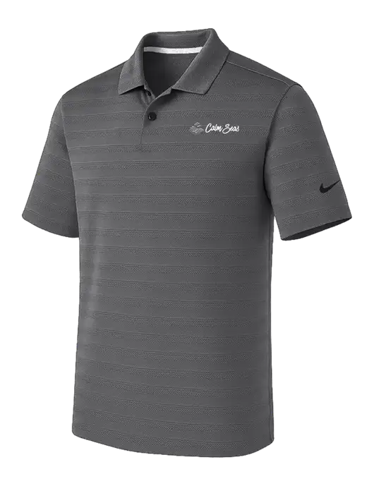 Nike Dark Medium Grey Dri-FIT Vapor Jacquard Polo w/Calm Seas Psychotherapy Logo