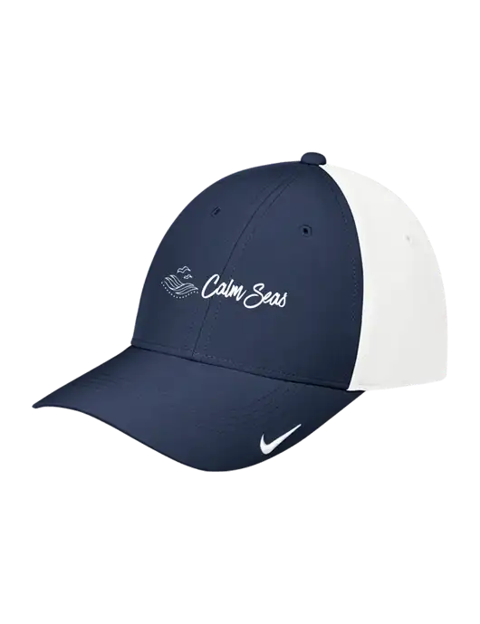 Nike Navy/White Dri-FIT Legacy Cap w/Calm Seas Psychotherapy Logo