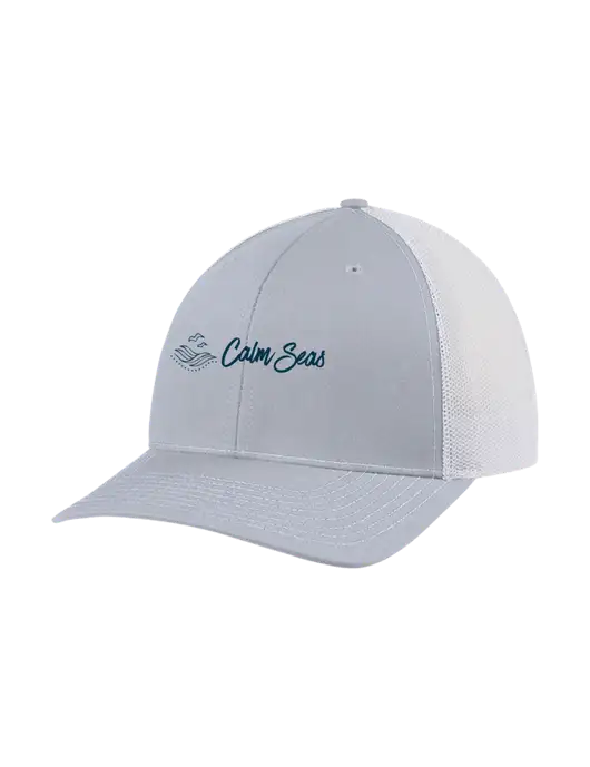 Richardson Adjustable Snapback Original 112 Trucker Cap Light Heather Grey w/White Mesh w/Calm Seas Psychotherapy Logo