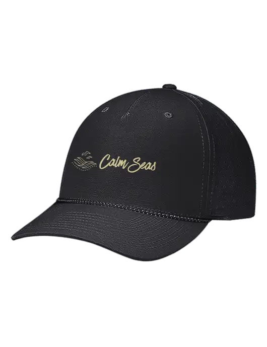 Richardson Laser Perf Performance Black/Black-Grey Rope Cap w/Calm Seas Psychotherapy Logo